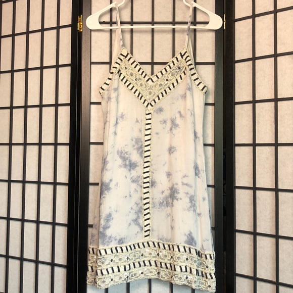 ❌$15 SALE❌ Raga Gray In A Dream Tye Die Beaded Mini Dress - Picture 6 of 9